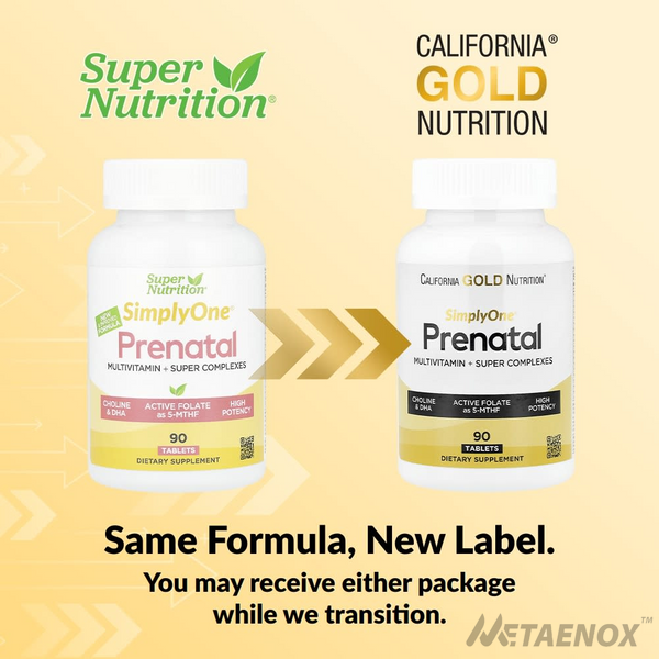 California Gold Nutrition, Simply One&reg;, пренатальні мультивітаміни із суперзеленню, спеціями, вітаміном A й фолатом, 90 таблеток 134338 фото
